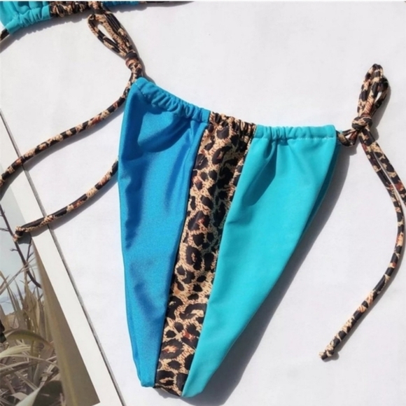 New Sexy Slide Triangle Brazilian Bikini Set Swimsuit Size L - Picture 6 of 6